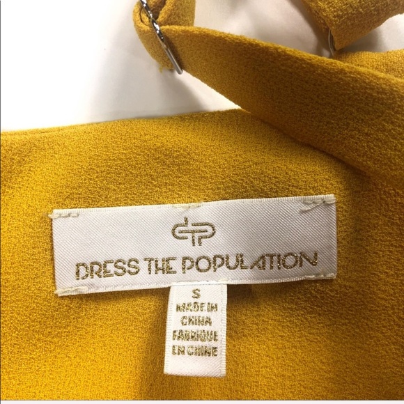 Dress the Population Yellow Faux Wrap Dress - Picture 2 of 11